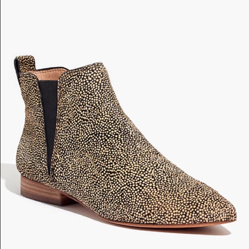 Madewell Black and Gold Speckled Chelsea Bootie